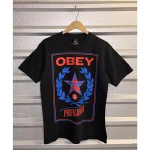 Y2k Obey Propaganda Graphic T-Shirt Medium